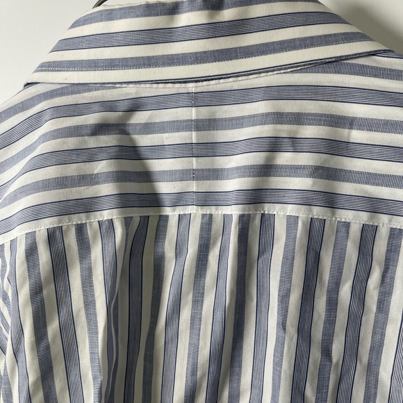 Burberrys of London Mens Medium Blue/White Striped Button Down Shirt - Picture 7 of 10